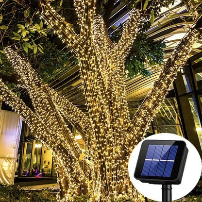 1Pack Solar String Light Fairy Garden Vandtæt udendørs lampe 6V Garland til jul Xmas Holiday Party Home Decoration