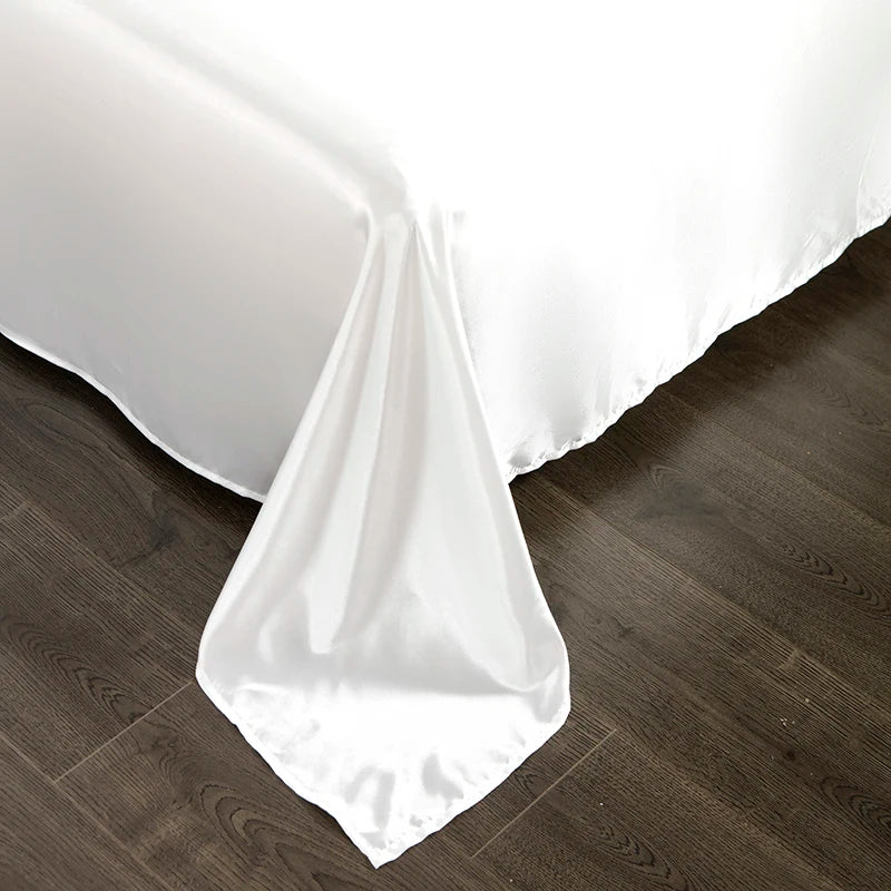 Bonenjoy 1 pc Bed Sheet for Summer Ice Cool Fabric Top Sheets Satin Smooth Flat Bed Sheet for Double Bedding (no pillowcase)