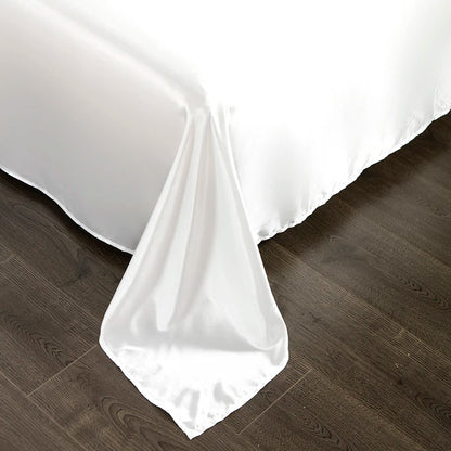 Bonenjoy 1 pc Bed Sheet for Summer Ice Cool Fabric Top Sheets Satin Smooth Flat Bed Sheet for Double Bedding (no pillowcase)