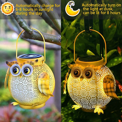 LED SOLAR LYS UDENDOR HANGING LANDSKAB LAMP PROJEKTOR LAMP Vandtæt campinglys Uwl Night Light Garden Decoration Light