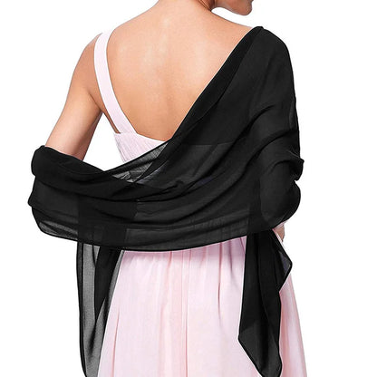 Couleur solide coréenne transparente en mousseline de mousseline écharpe d'été serviette de plage d'été châle solo femme de soirée de mariée robe de fête