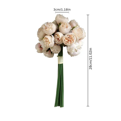 27 hoveder kunstig silke peony buket luksus boligdekoration bord blomst