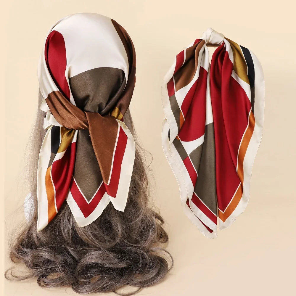 PAISLEY PRITTI VAIKUTTAVAT SILK SATIN HIJAB -VARJA ​​NAISET BANDANA HÄÄN HIUSKUVAT 70*70 cm neliöhiusnauhan kaulahuivit naiset