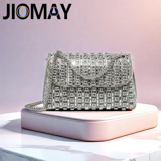 Jiomay New Design Fashion Rhinestone Purse Luxury Designer Handvesker Elegante og allsidige vesker for kvinner Kveld