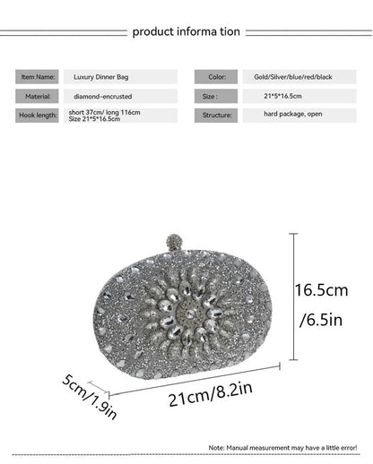 Dámská večeře taška móda nová slunečnice Inlaid Diamond Banquet Hand Taška Šaty Večerní taška