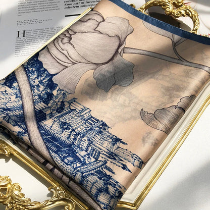 Ženy čisté hedvábné šály a šály tištěné značkové šály zábaly dlouhé velikosti Foulard Femme Summer Summer Headcheif Summer Pašmina