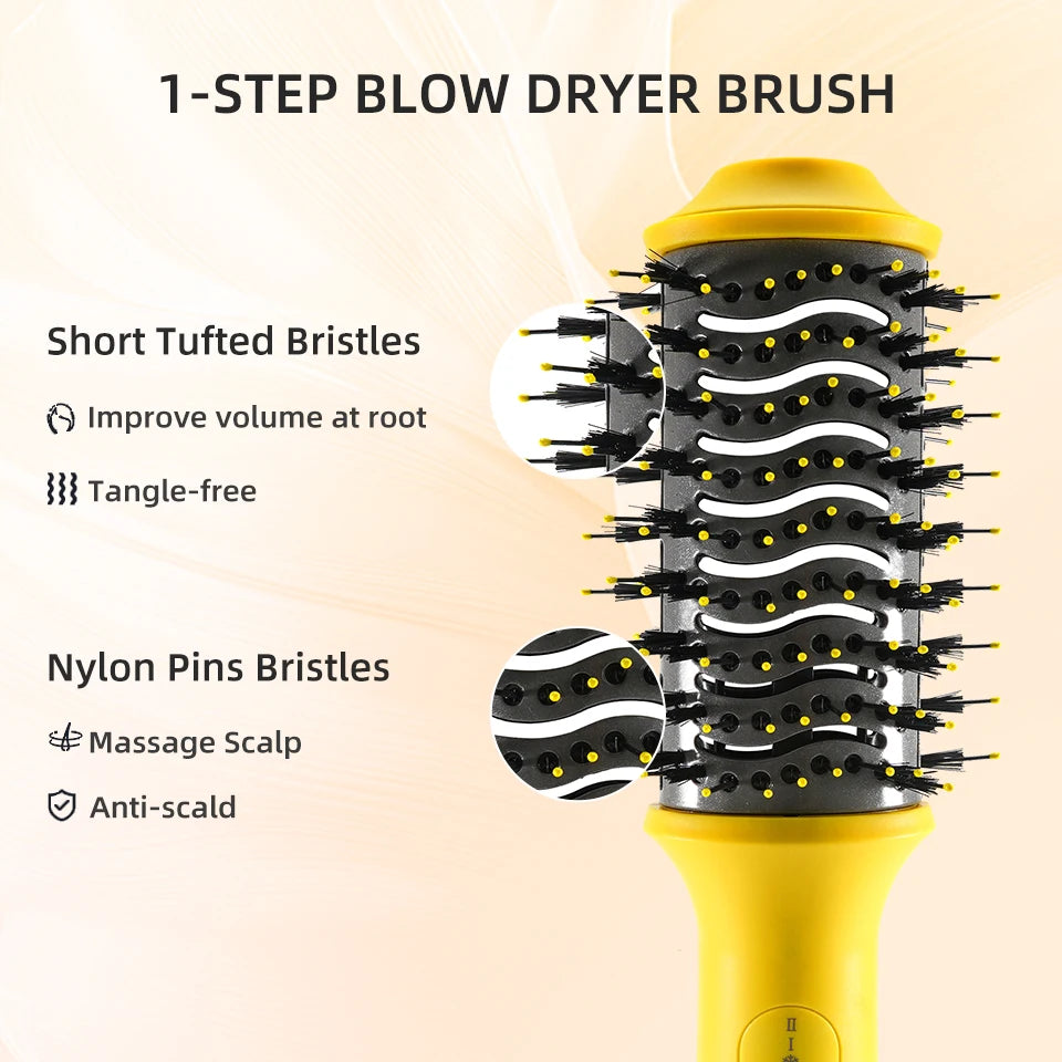Brosse de 3 po Brosse à air chaud sèche-cheveux en une étape et sèche-linge et sèche-linge Brosse de sèche-lin