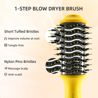 Brosse de 3 po Brosse à air chaud sèche-cheveux en une étape et sèche-linge et sèche-linge Brosse de sèche-lin