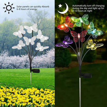 LED SOOL LED EXTERIOR IMPERIT GARDER DEL JARDÍA EL PARCELA Solar Luces de mariposa de mariposa Lámpara de decoración de jardín 6/8/10 Cheeps