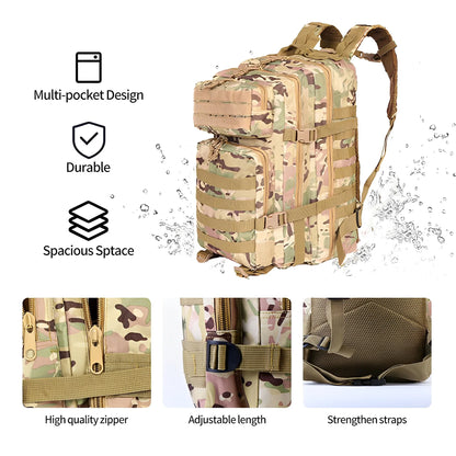 SAYZM 50L OU 30L BACKPACK TACTIQUE SAG SAG SAGLE CHASSE MOLLE BACKPACK POUR HOMMES SALS DE RACKS DE RACKING DE RACK