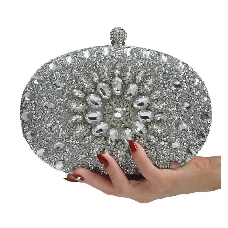 Dámská večeře taška móda nová slunečnice Inlaid Diamond Banquet Hand Taška Šaty Večerní taška