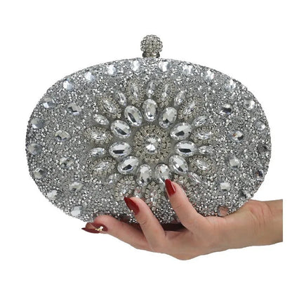 Dámská večeře taška móda nová slunečnice Inlaid Diamond Banquet Hand Taška Šaty Večerní taška
