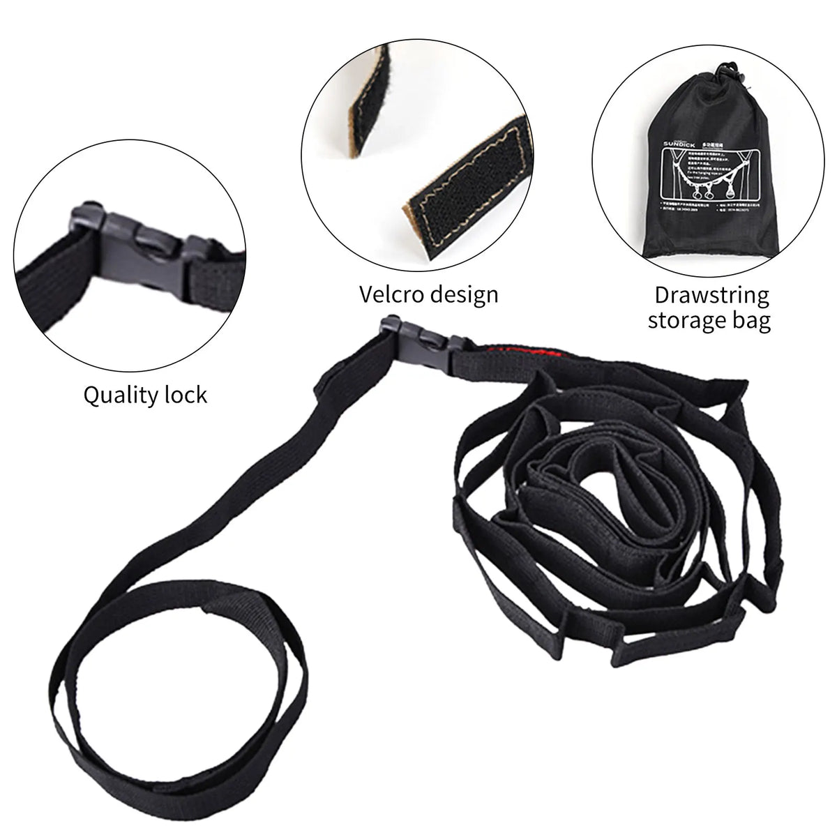 1,8 / 5m en extérieur corde suspendue Lanyard Porceau Camping Camping Camping Strap de rangement