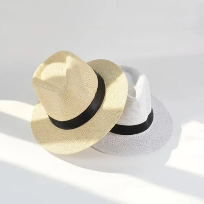 Capéu de palha de palha nobre à mão Homens de verão homens homens de férias de férias de praia sólida chapéu solar chapéu de chapéu retro panamá acessórios de moda