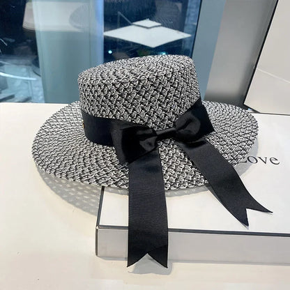 Dames s largeur paille femme femme de cap d'été robe de fête noire de plage noire seau de seau de soleil respirant