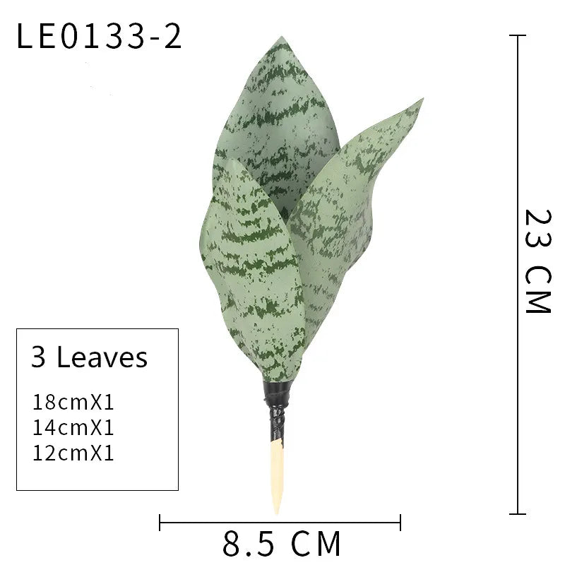 21CM-68CMArtificial Tiger Piran Plants Tropical Plastic Long Leaves Flower Arrangement Material Hotel Office Desktop Home Deco