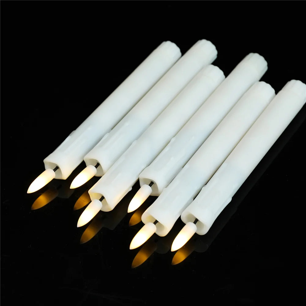 Pack de 7 pouces de 3 bougies décoratives à télécommande LED, bougies de mariage électronique sans flamme à batterie avec minuterie