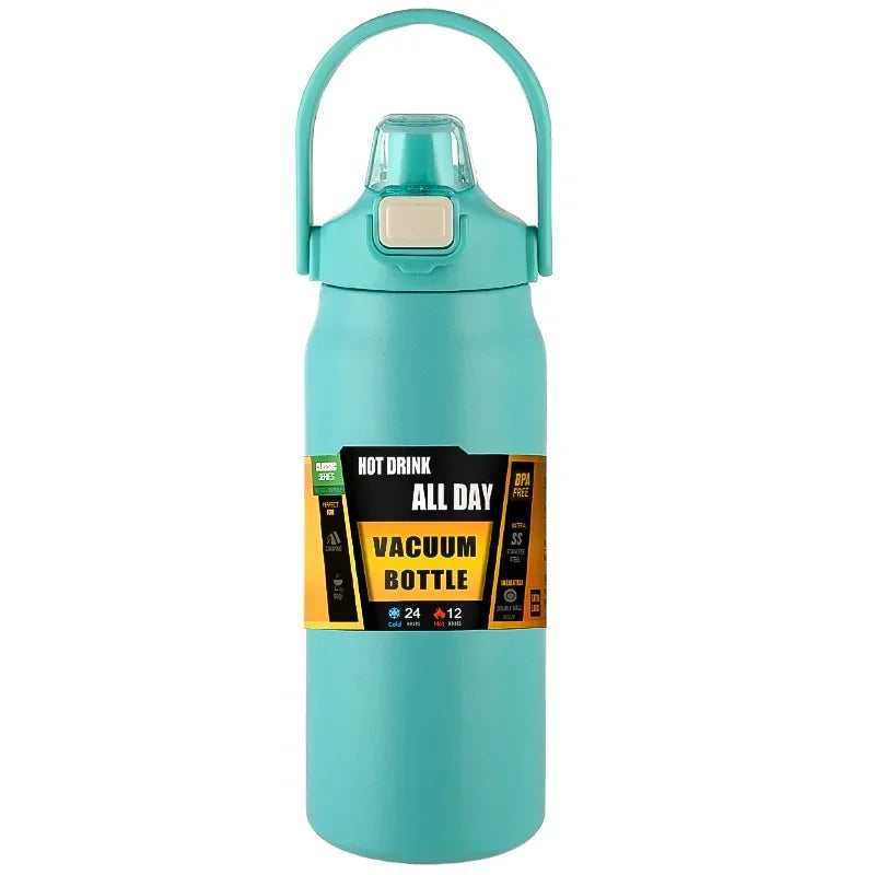 304 Stainless Steel Thermos Portable Outdoor Thermal Mug Tumbler Vacuum Flasks Cold and Hot Sports Water Bottle with Straw