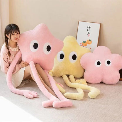 Gambe gigantesche giganti lunghe stelle pentagons a strisce cuscinetto kawaii rosa blossom peluche peluche plini panotili cuscino ornamenti fotografici