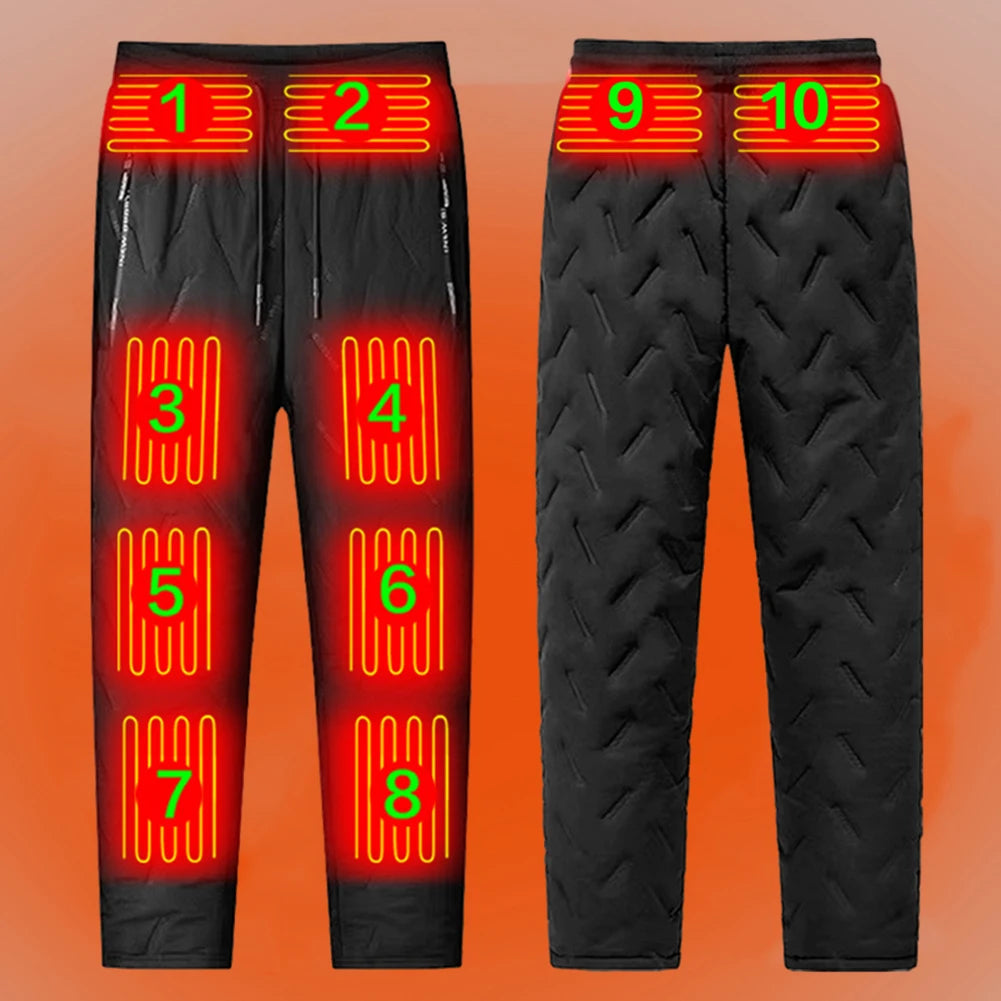 Usb Spodnie grzewcze 10 Strefy grzewcze Elektryczne podgrzewane spodnie 3 Tryby temperatury wodoodporne zimowe sporty na zewnątrz sporty termiczne