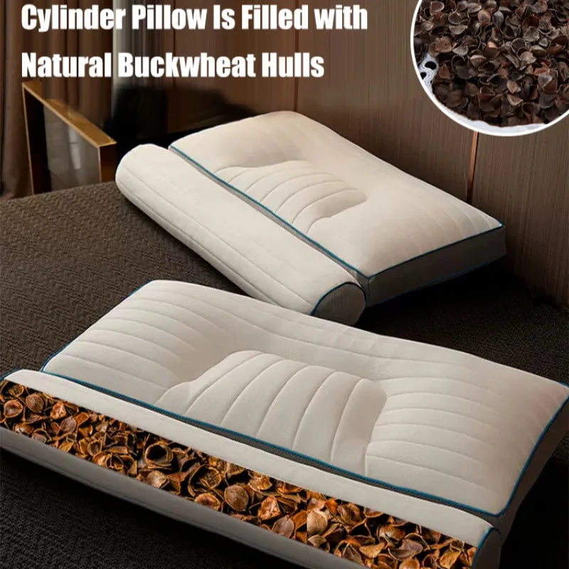 Oreiller anti-traction Protection du sommeil à la maison Spine cervicale Spine Cylindrical Sangué + Feuille de latex + Plume Ultra-Fine Oreiller unique