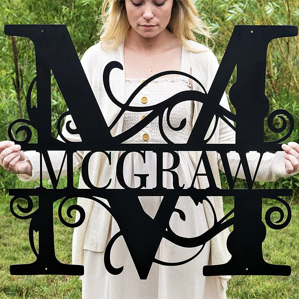 Spersonalizowana nazwa metal żelazny monogram