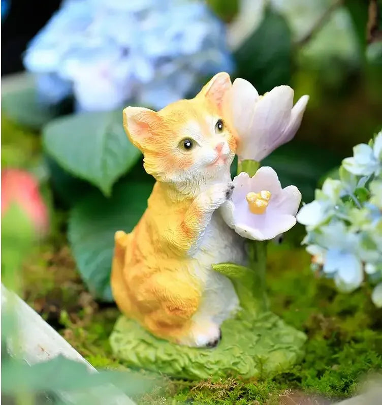 Garden Rabbit Cat Frog Dritat Diellore Dritat e Luleve Plug-In Metal Resin Ornamente