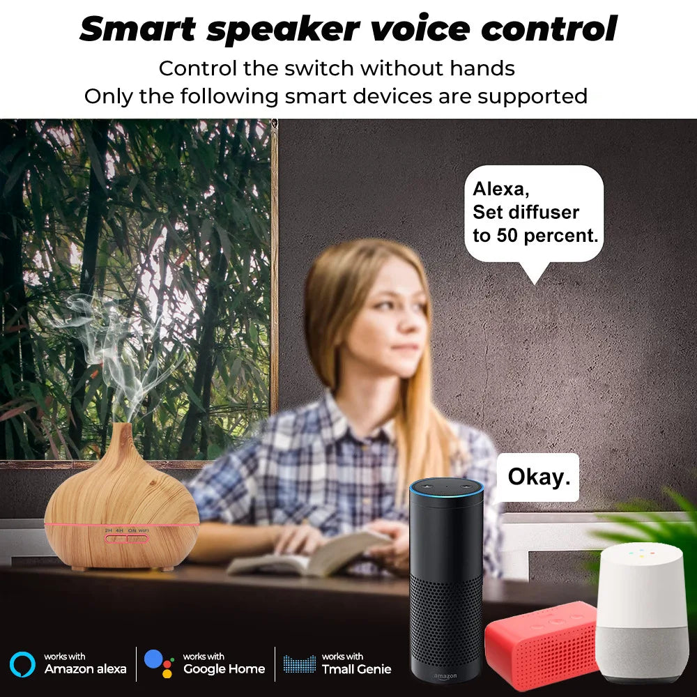Tuya חכם WiFi Honidifier חיוני ארומה שמן מפזר שמן אולטרה סאונד אוויר אדים יצרנית ערפל בית ניחוח לאלקסה גוגל