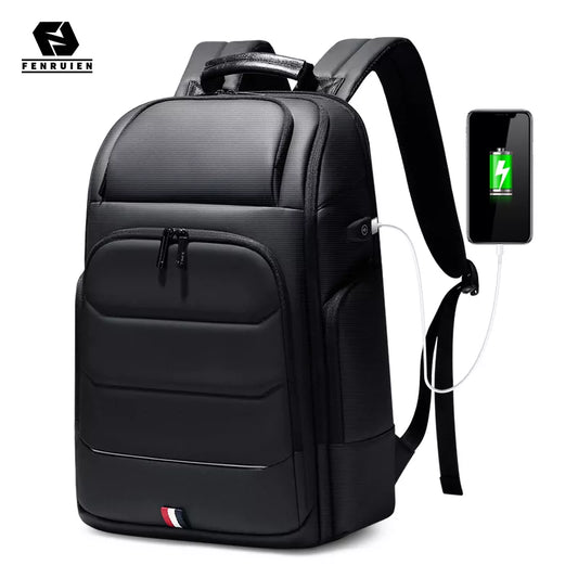 Fenruien vodootporni ruksaci USB punjenje školske torbe protiv krađa Men Backpack Fit 15,6 inčni prijenosni prijenosni ruksak Veliki kapacitet Veliki kapacitet