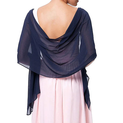 Couleur solide coréenne transparente en mousseline de mousseline écharpe d'été serviette de plage d'été châle solo femme de soirée de mariée robe de fête