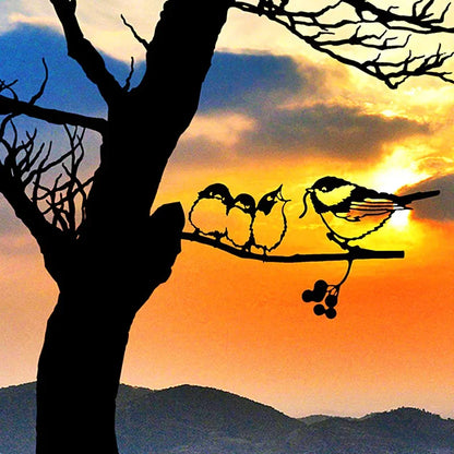 Yard Art Pták pták zvířecí umění zahradní kovový strom nerezová ocel Art Metal Bird Garden Dekorace Outdoor Siluettes Ornament