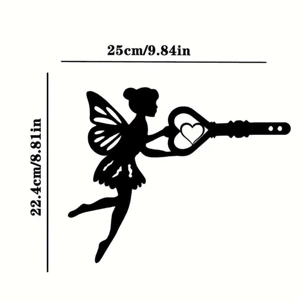 Angel on Branch oceľ Silhouette Metal Art Fairy Silhouette Orname Ornament Wall Art Domov záhradný dvor