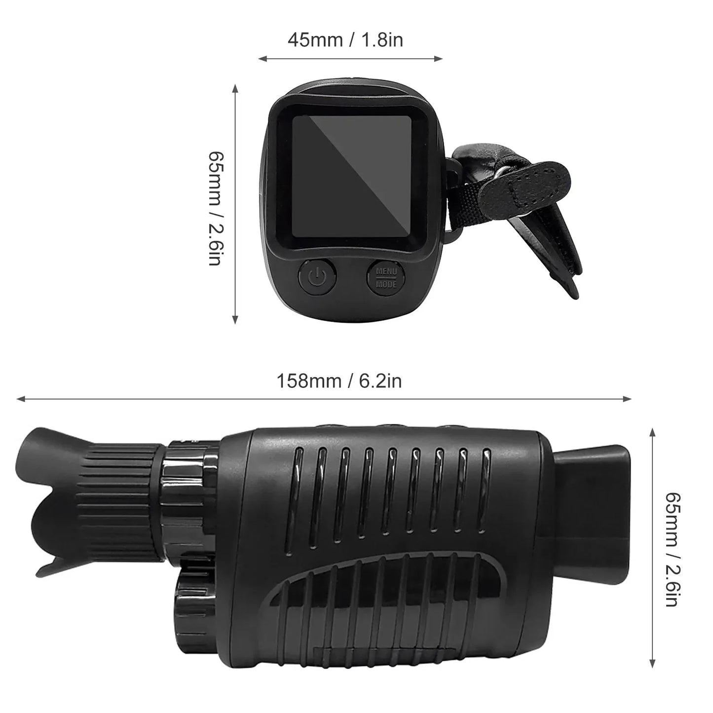 HD innrautt nætursjón tæki R7 5x Zoom Digital Monocular Telescop