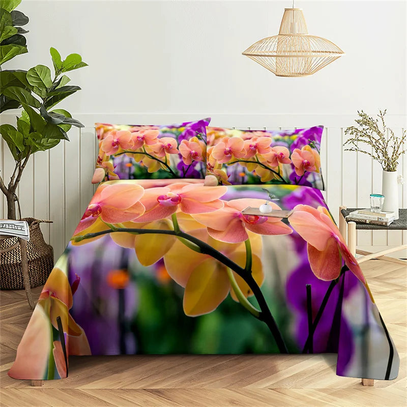 Pink Rose Queen Set Girl, Lovers Room Bedwing Set Bed Betets a vankúše posteľná bielizeň s plochým listom
