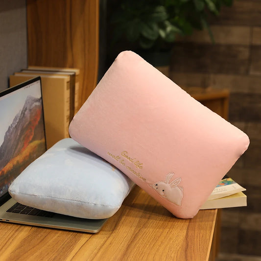 1pc pute bærbar mini pute pp bomulls plysj korall fløyel 32x22x11cm fylt pute voksen baby sovende kastpute for barn