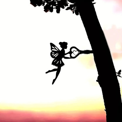 Angel on Branch oceľ Silhouette Metal Art Fairy Silhouette Orname Ornament Wall Art Domov záhradný dvor