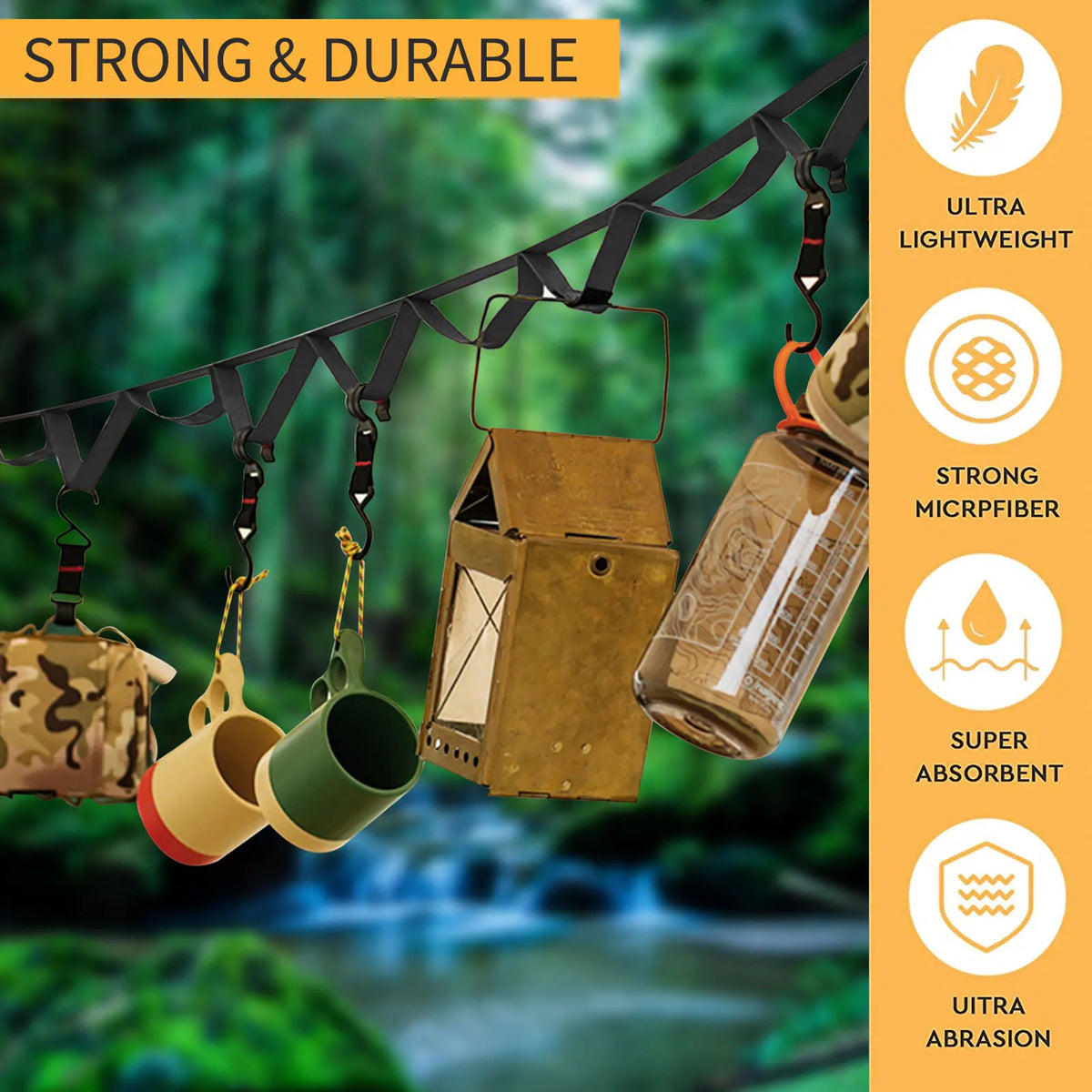 1,8 / 5m en extérieur corde suspendue Lanyard Porceau Camping Camping Camping Strap de rangement