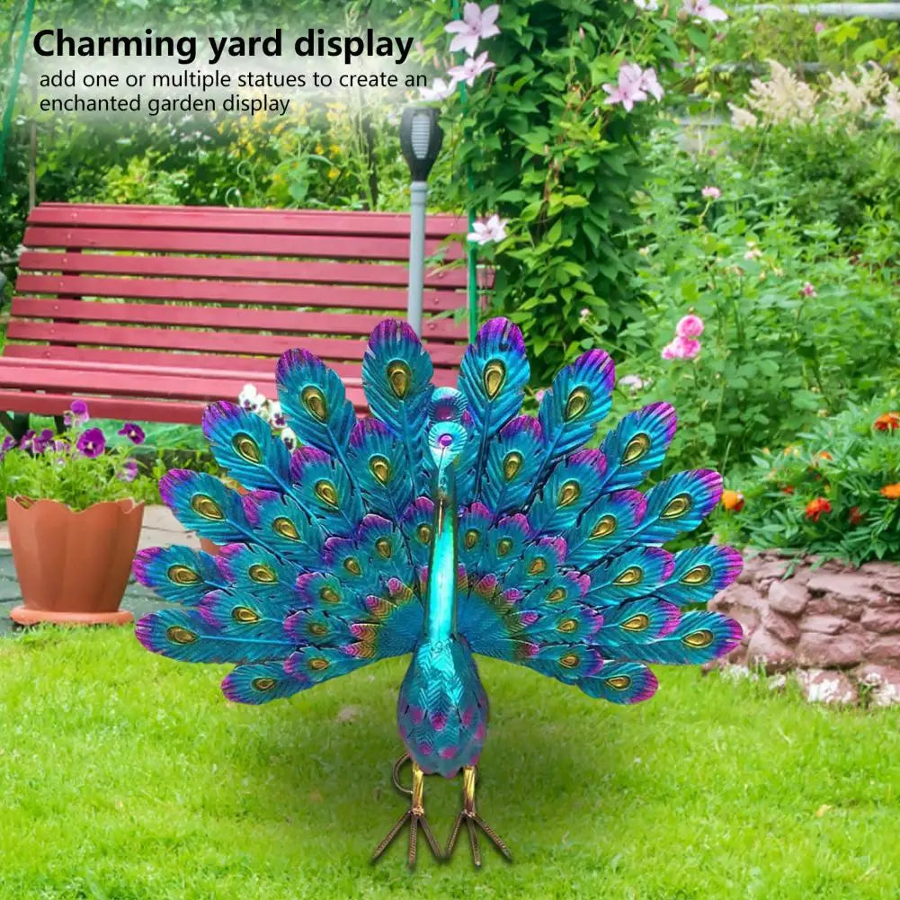 Peacock Sculpture Formă viu Statuie Peacock Peacock Anti-Oxidare Decorare Grădină Rezistentă la Wear Ornament Peacock