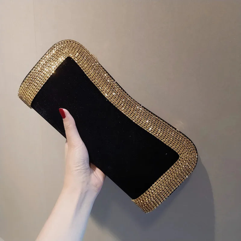 Yoreai kvinner perler vesken kvinnelig clutch design merkevare luksuriøse skuldervesker festhåndvesker fløyel skinnende hobo-bag messenger bag