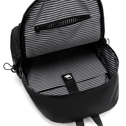 Uma mochila masculina de 14 polegadas de grande capacidade Viagem de lazer sólido colorido pu de mochila mochila de moda Moda e mulher bolsa escolar de estudantes