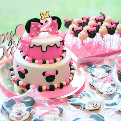 Candle Pink Birthday Candle Girl Happy Birthday Tort Topper Celebration Celebration ANESUNIONS ANNIOBARZY Partyjne materiały imprezowe (numer 2)