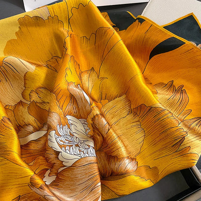 Moda szaliki dla kobiet szal drukuj jedwabny satynowy szalik hidżab bandana 70*70 cm luksusowa marka kwadratowe szalę szaliki dla kobiet