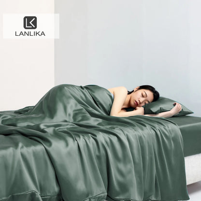 Lanlika Luxury puro juego de ropa de cama 100% seda de verano
