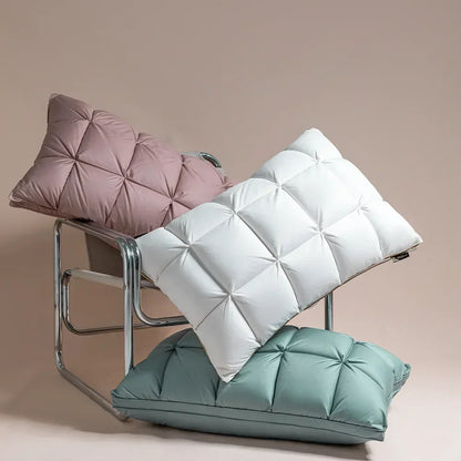Peter Khanun 3D Bread White Goose Down Puter Ergonomiske ortopediske nakkeputer 100% bomullsdekke og klype Plissdesign P01