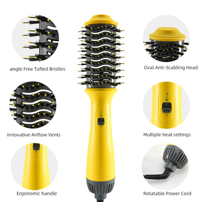 Brosse de 3 po Brosse à air chaud sèche-cheveux en une étape et sèche-linge et sèche-linge Brosse de sèche-lin