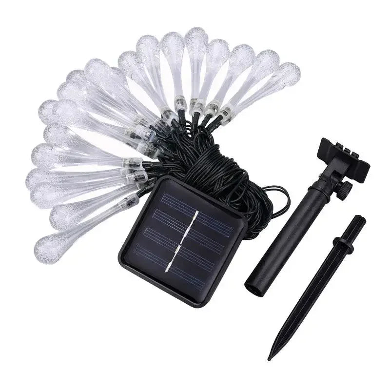 Water druppeltjes Zonneteksel Lichten 6m 30 LED Waterdichte Outdoor Decoratie Garland Bariy Lights Christmas Wedding Party Garden
