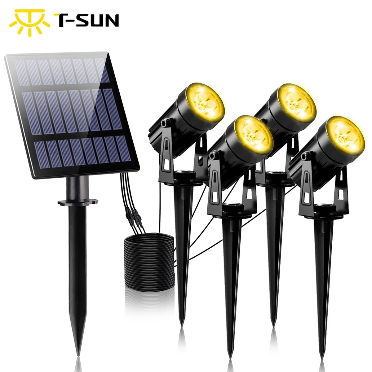 T-SUNRISE LED Aurinkovalaisin ulkona IP65 Vedenpitävä lämmin valkoinen kylmä valkoinen aurinkopuutarhavalaistus ulkona sisustus nurmikkolamput