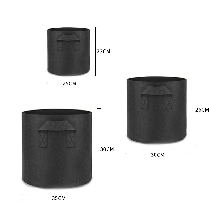 5pcs 3/5/7 galon worki do uprawy Feel Worka ogrodnicza Tkanina Growan roślinna roślinna sadza