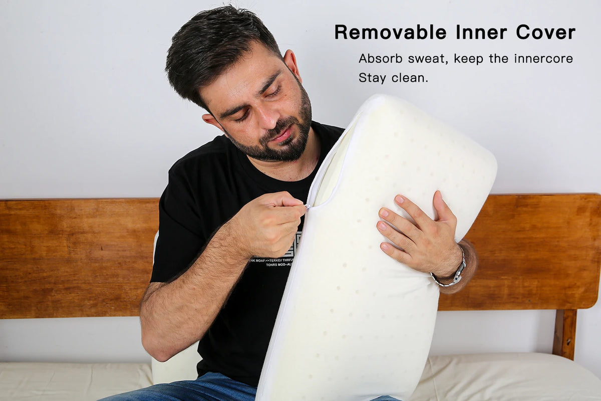 PurenLatex 60x40x10cm Orthopedic Cooling Pillow Memory Foam Pillow for Sleeping Back Sleeper & Side Sleeper Bedding Pillow