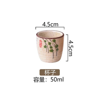 50ml Chinese Retro Ceramic Tea Cup Ceramic Mug Japanese Sake Cup Crockery Tea Cups Personal Single Cup Drinkware  Cute Cup